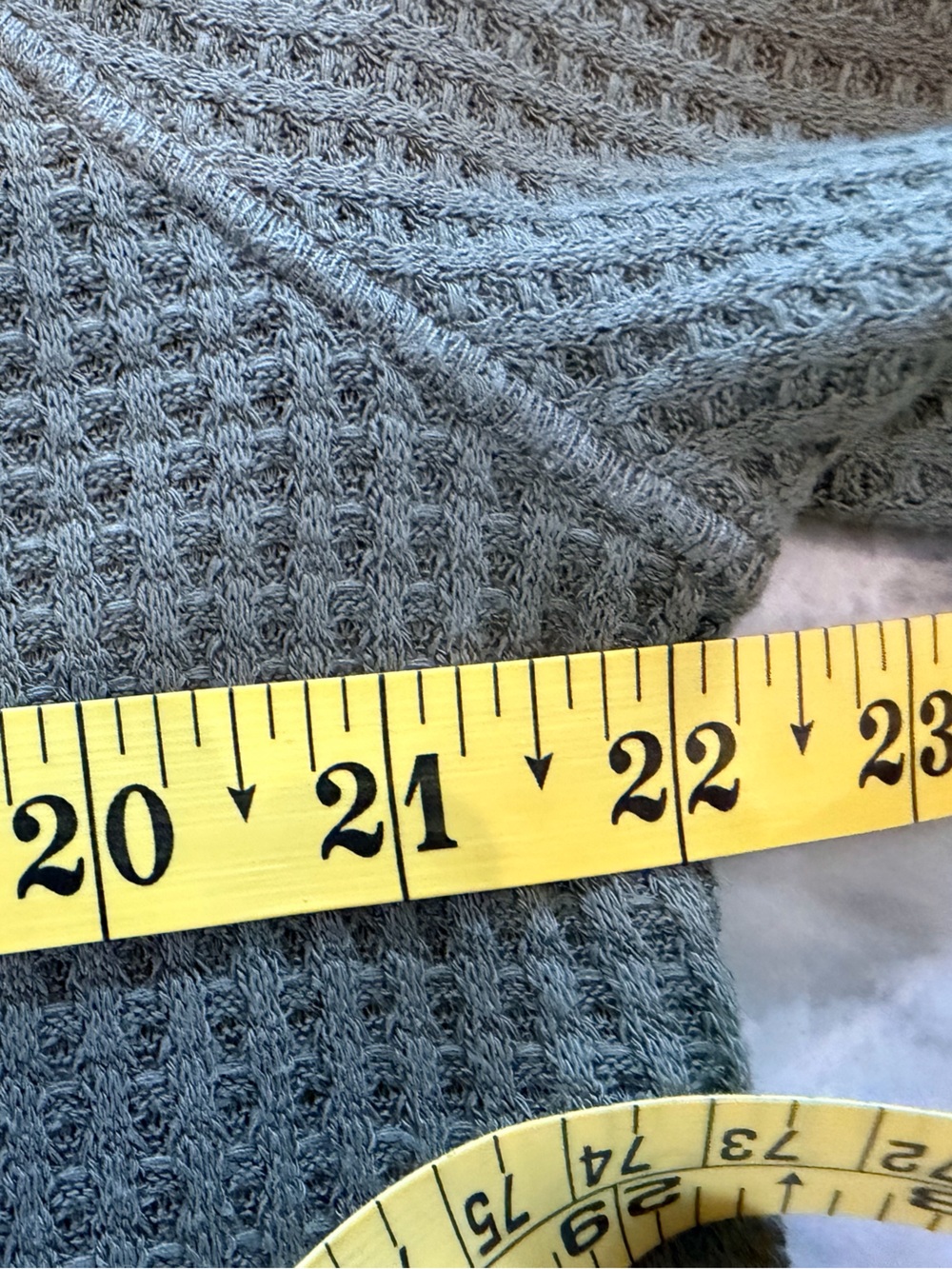 Calvin Klein Jeans Waffle Knit Hoodie Medium Olive Green Thermal Pullover - Picture 9 of 11